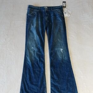 Hudson Jeans Dark Blue Flare & Wide Leg. Distressed. Size 31. NWT